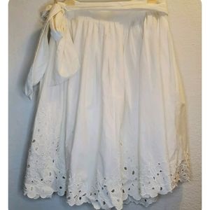 NWD Banana Republic White Skirt White Floral Embroidery Eyelet Size 4